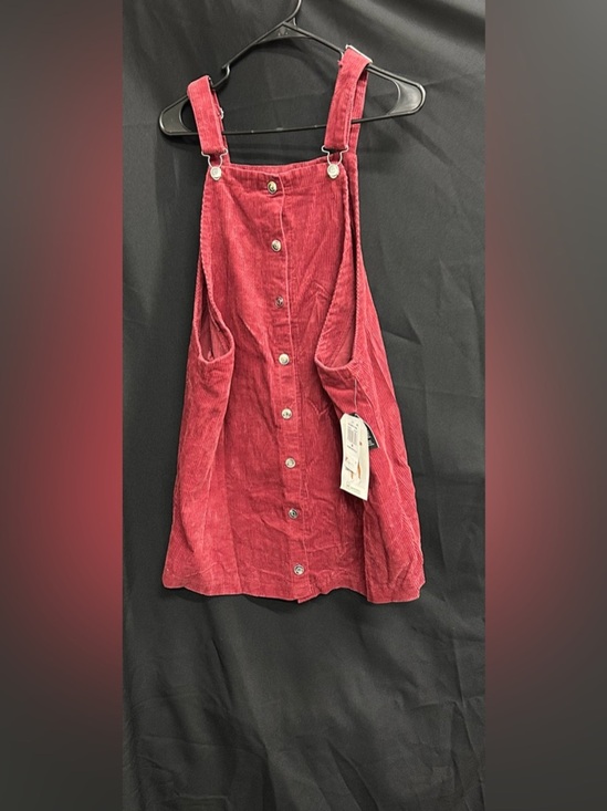 Celebrity Pink Dresses & Skirts - Celebrity Pink Maroon Denim Daisy Pinafore Dress Medium (0071, 0373)